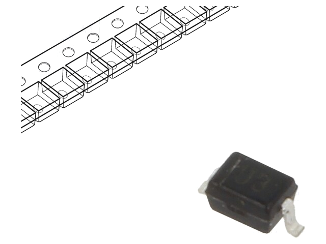 Diode: TVS netwerk; 6V; 5A; 0,25W; SOD323; Ch: 1; rol,band Diode: TVS netwerk; 6V; 5A; 0,25W; SOD323; Ch: 1; rol,band
